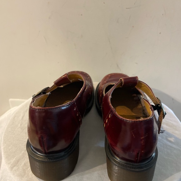 Doc Martens Burgundy Leather Buckle Mary Jane Shoe Made in England - Picture 6 of 7